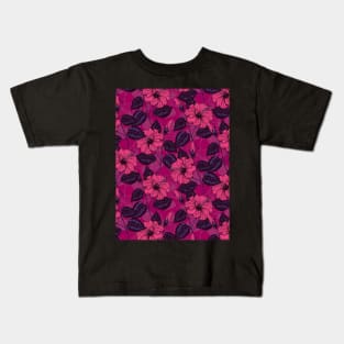 Hibiscus night Kids T-Shirt